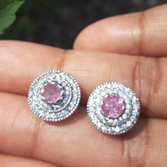 925 Genuine Pink Sapphire and White Zircons. Bride,  Mother-of-the Bride. - Picture 12 of 12